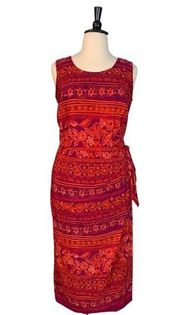 R&K Originals Women's Red Tropical Floral Faux Wrap Midi Dress Plus Size 14W