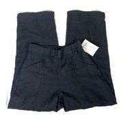 NWT Flax Black Straight Leg Highwaisted Linen Lagenlook Pants