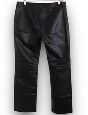 Vintage Y2K Express Black Faux Leather Pants Low Rise Straight Leg Women’s 9/10