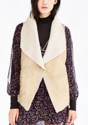 Ecote Sherpa Faux Fur Open Waterfall Drape Vest 