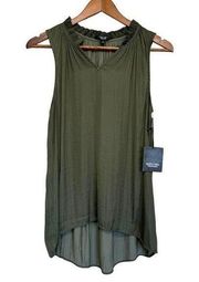 Simply Vera Vera Wang Sleeveless Blouse Womens XS Ruched Boho Lagenlook Work NWT