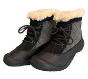 JBU by Jambu Women's Black Gray Jane Sherpa Faux Fur Ankle Winter Boots 8 M NEW