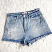 High-Rise Denim Cut-off Shorts - Size 9