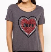 NWOT DARE Sequence Heart Logo Graphic Tee