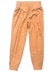 Ban Jara Size Medium Mango Orange Linen Jogger Pants Crossover Yoga Waist