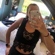 Black Lace Sheer Crop Top