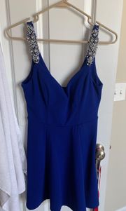 Halter Blue Sequin Dress