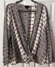 Womens boho wrap top AB Studio Size XL