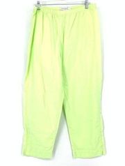 Fresh Produce Pants Women's Size Large Cropped Cotton Pull On Light Green