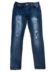 Wishful Park Women’s Distressed Sophia Skinny Jeans, Junior Size 11/Women’s 8/10