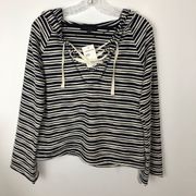 Sanctuary Textured Stripe Hoodie Small