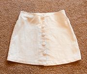 Boutique Off White Corduroy Skirt Off White Elastic Back Waist Large