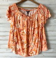 NWT Harve Benard Peasant Floral Top Large