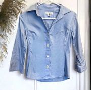 Light Blue Stretch Button Down Longsleeve Shirt Size XS