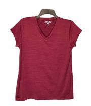 Burgundy w Darker Marbling Stretchy Top Women M