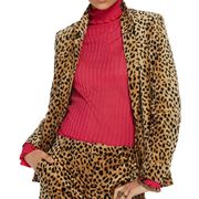 Velvet Leopard Blazer Club Voyage Size Small‎