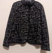 Sandro Sportswear  Blazer Jacket Womens Size XL Black gray