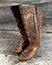 Corral Womens Brown Studded Embroidered Reflective Boots Style C2904 Size 10 M