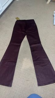 leather flare pants