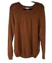 Sonoma Brown Scoop Bottom Hem Sweater