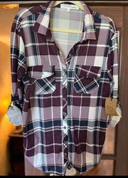 NWT Eden and Olivia Size 1XL Maternity Plaid Blouse