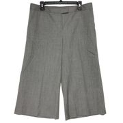 Lafayette 148 Womens Sz 12 Wide Leg Culottes Crop Pants Wide Wool Stretch Gray