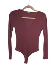 Day&Night Deep V-Neck Plunge Long Sleeve Bodysuit | Small