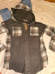 Flannel/Waffle Knit Button Up