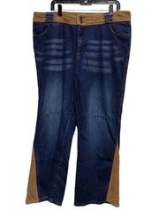 Flare Blue Jeans Women's size 18W Dark Wash Corduroy Plus 18 BED-C