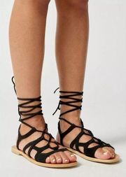 Urban Outfitters UO Hazel Black Gladiator Lace Up Sandals Sz 7 NEW