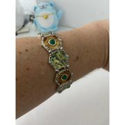 Lauren Conrad abalone pattern bracelet silver tone