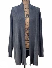 Hayden Park Dark Grey Long Open Cardigan Size S