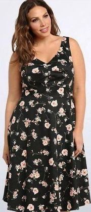 Torrid Floral Pleated Front Swing Dress (12)