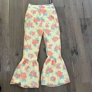 Camila Coelho Women's Floral Print Flare Pants Size Small