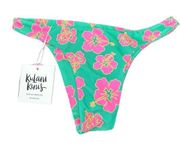 Kulani Kinis Minimal Cheeky Bikini Bottoms In Melon Sorbet Floral Print Small.