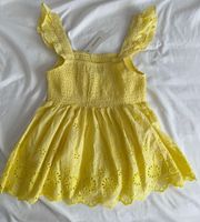 Yellow Eyelet Top