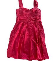 Express Dress Womens 10 Pink Sweetheart Neck Sleeveless Side Zip Mini Cotton