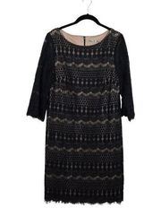 EUC Eliza J. Black Lace Sheath Dress Size 12