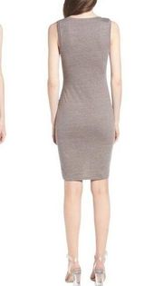 NWT Leith Ruched Bodycon Sleeveless Dress Tan Dusk Heather Knit Women’s Size XL