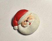 Signed 1981 Hallmark Cards Christmas Holiday Brooch Pin Santa Claus