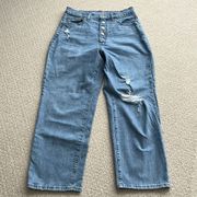 Universal Thread Button Fly Vintage Straight Drake Distressed Jeans