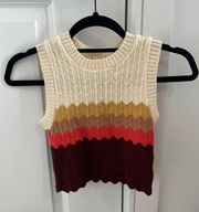 Purple Coral Gold Cream Knit Tank