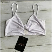 NWT Naked Wardrobe Swim Knotted Bikini Top in White