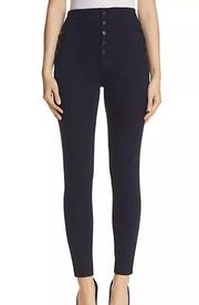 J Brand Natasha Sky High Skinny Button Fly Jean Bluebird Deep Indigo 23