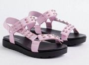 Torrid pink studded sandals Velcro closure size 12