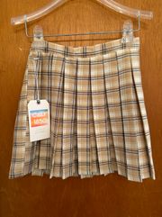 NWT Plaid Pleated Skirt