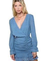 Style Rack Summer Sky Dusty Blue Long Sleeve Mini Dress Size Small