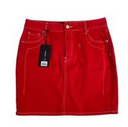 Kendall & Kylie Women's Skirt Sz 28 Red Denim Mini New