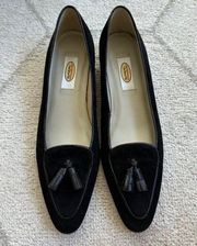 NWOB Talbots Black Suede Tassel Loafer Sz 7