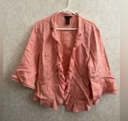 Multiples women’s extra large 100% linen pink blazer